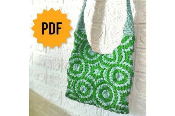 Zafia Crochet Bag Pattern — crochet bag patterns Zafia Crochet Bag Pattern in green with circular design — crochet bag patterns
