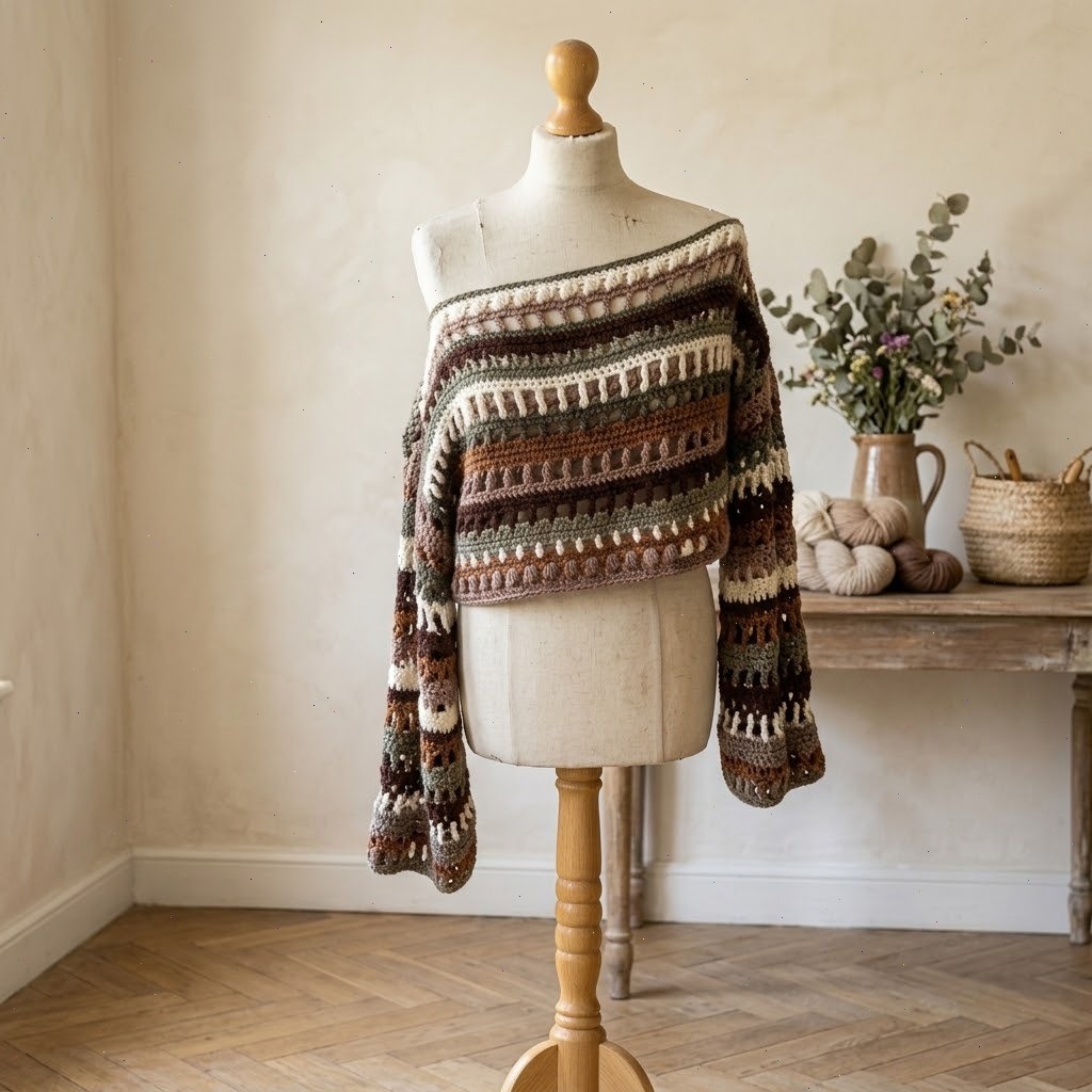 Crochet Tops Patterns Crochet top pattern showcasing earthy colors and unique design. — crochet tops patterns