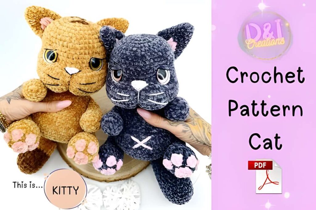 Amigurumi crochet patterns featuring cute cat designs.