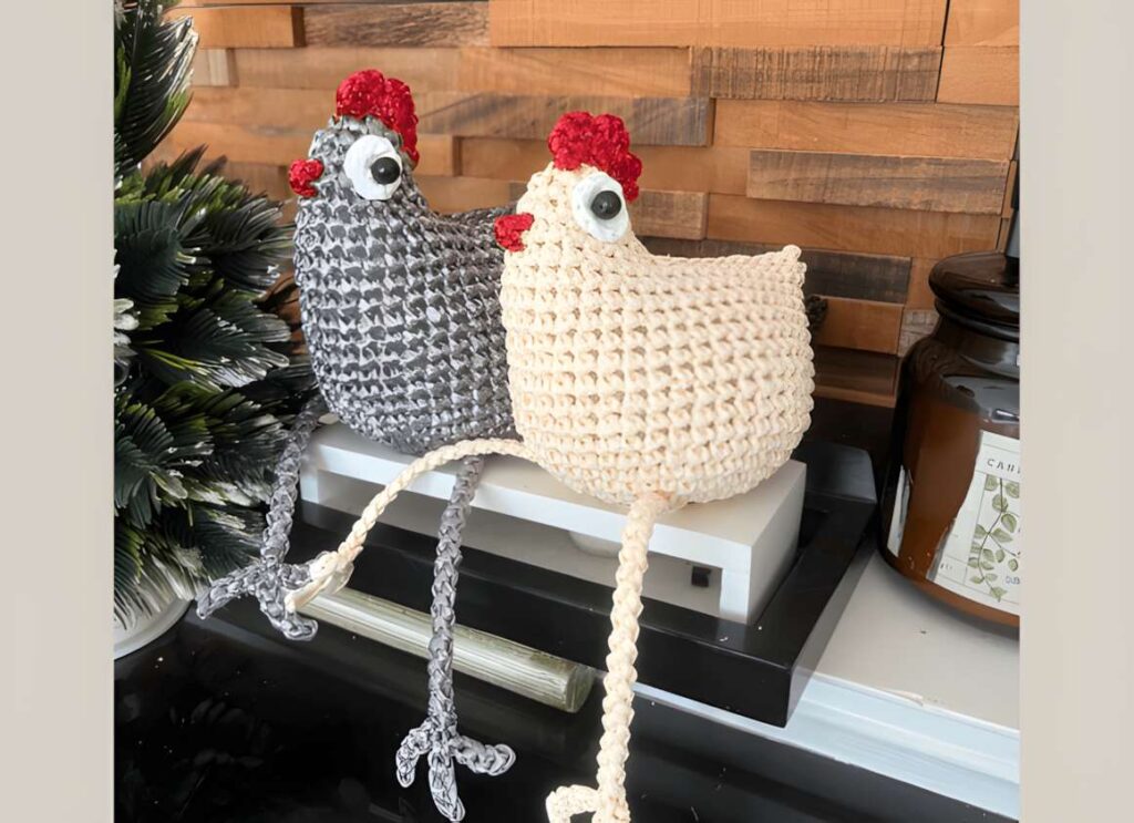 No sew amigurumi crochet patterns featuring chicken plushies.