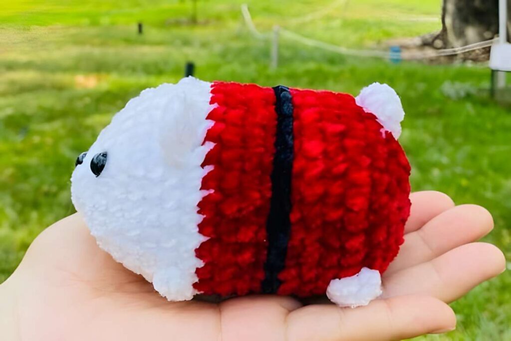 Amigurumi crochet patterns featuring a Santa bear ornament.