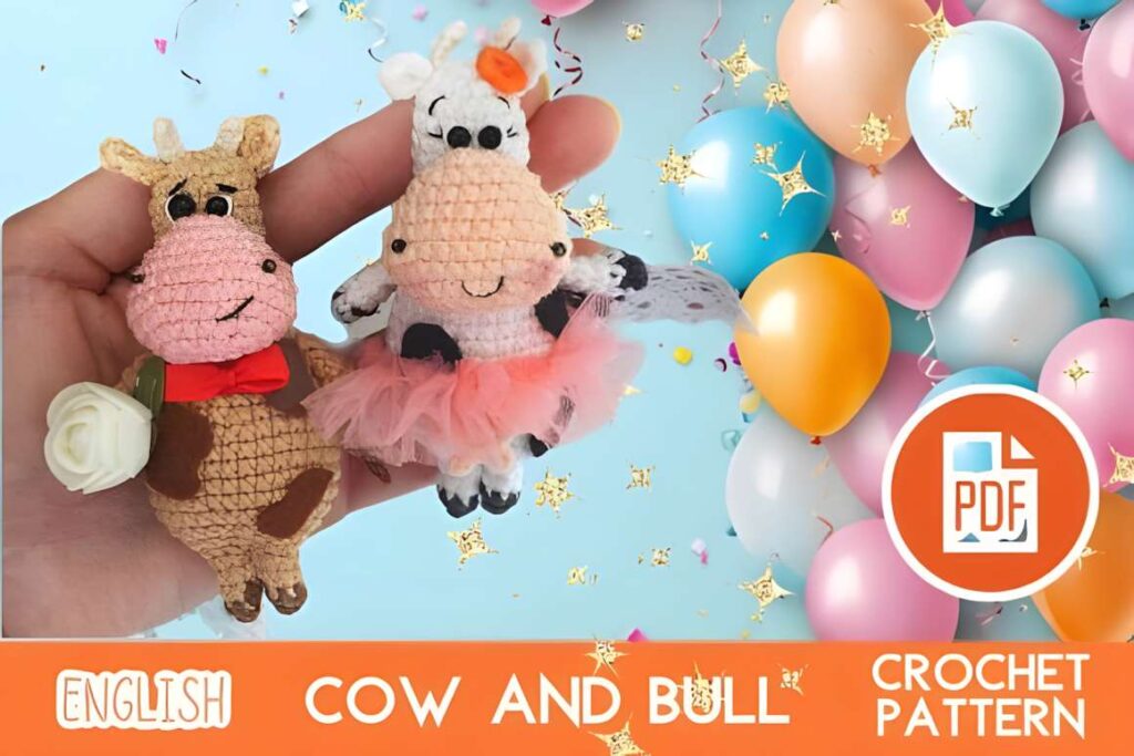 Amigurumi crochet cow and bull patterns, perfect for craft fairs. — amigurumi crochet patterns