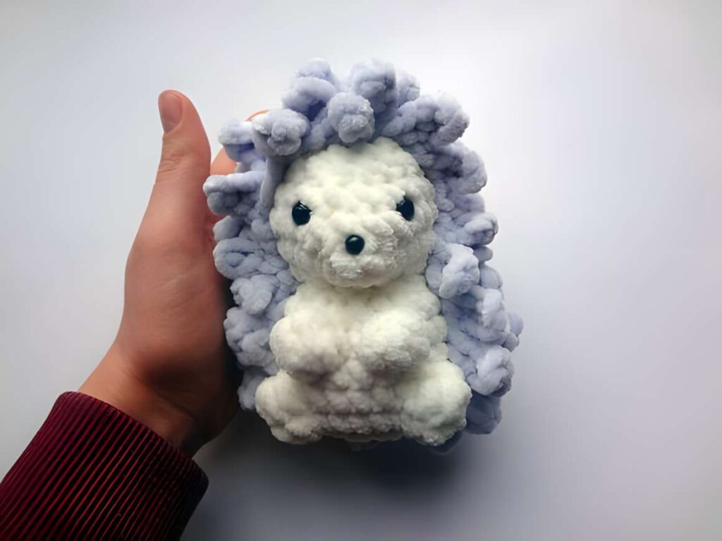 Crochet Hedgehog Amigurumi made with chunky chenille yarn — chunky chenille yarn amigurumi crochet patterns