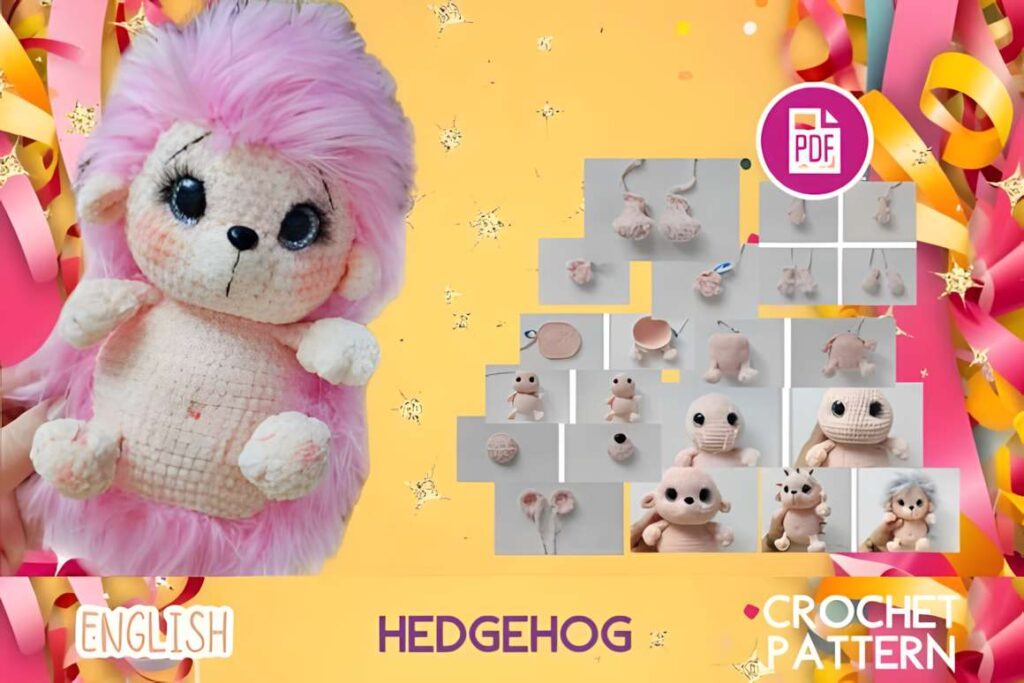 Amigurumi crochet patterns featuring a hedgehog toy design.