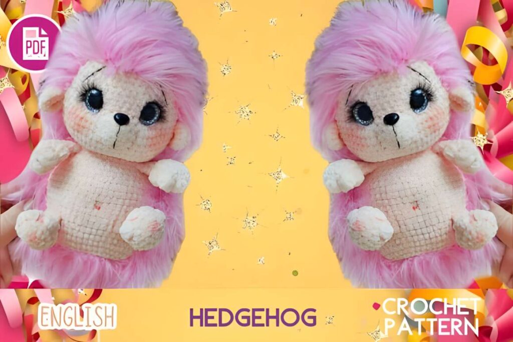 Amigurumi crochet patterns featuring a cute hedgehog toy.