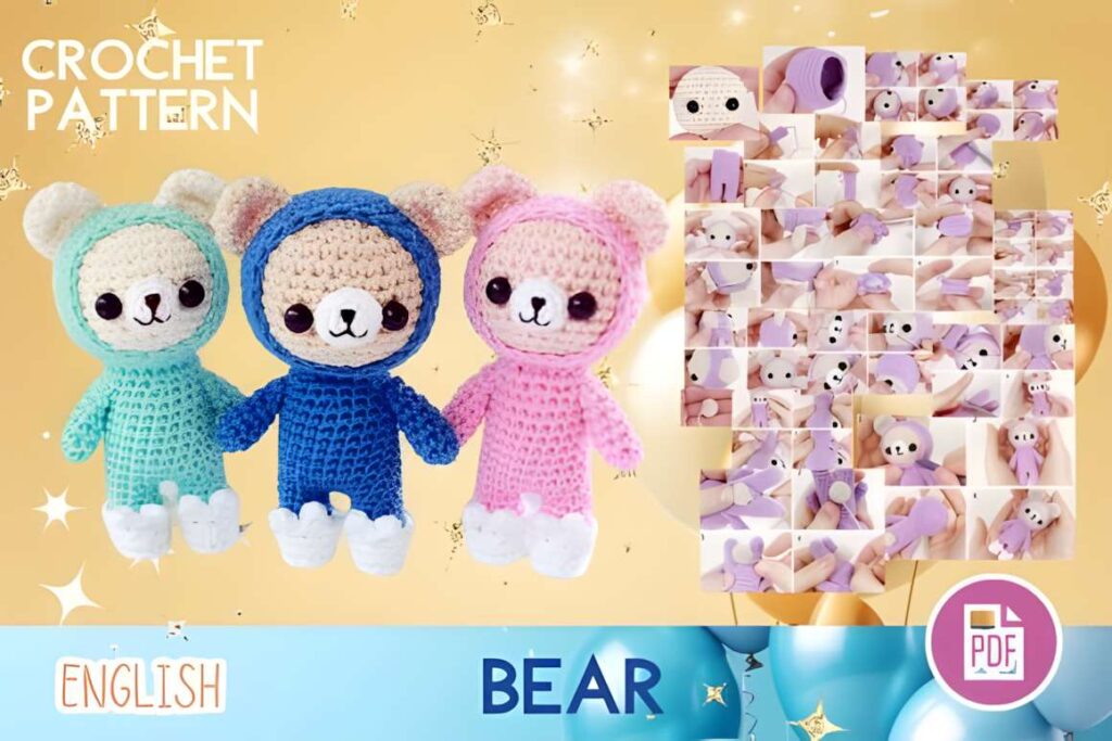 Cute bears crochet amigurumi patterns for crafting, featuring colorful designs. — amigurumi crochet patterns
