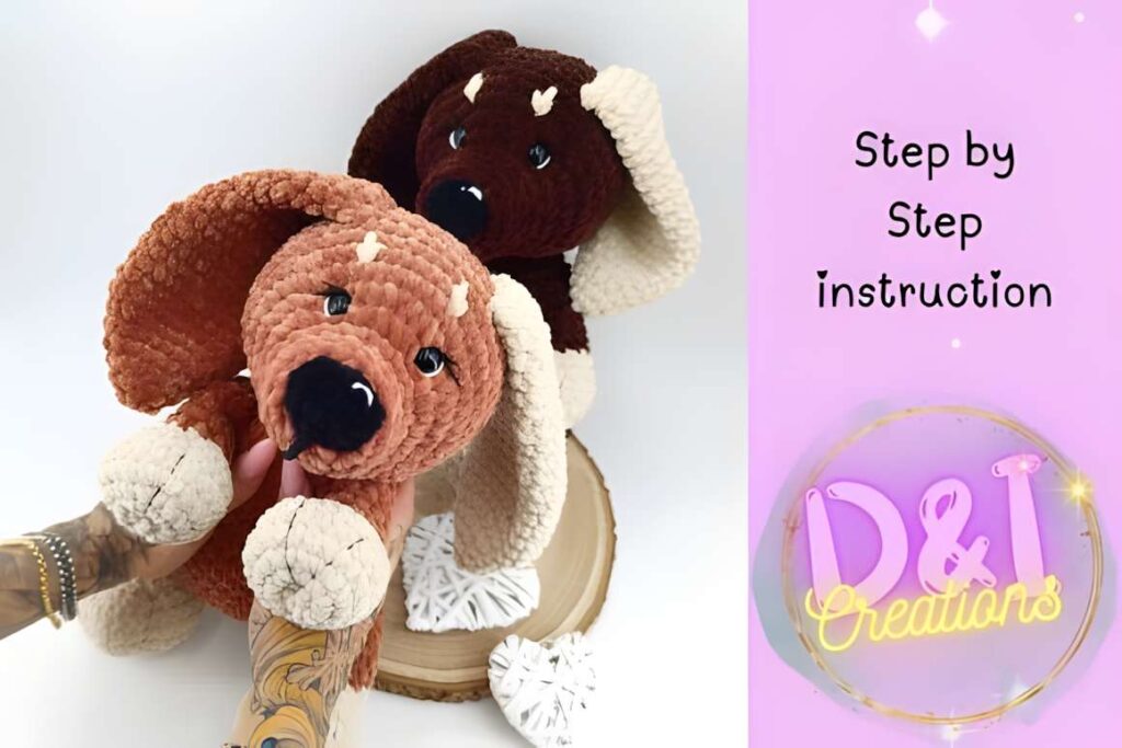 Amigurumi crochet patterns featuring dog plush toys.