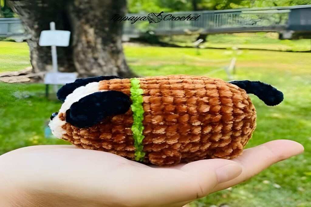 Amigurumi crochet patterns featuring a dog character from a farm animals set.