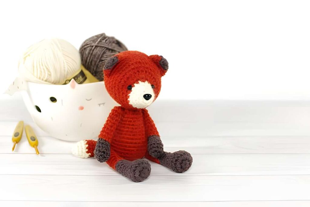Amigurumi crochet patterns featuring a small fox toy.