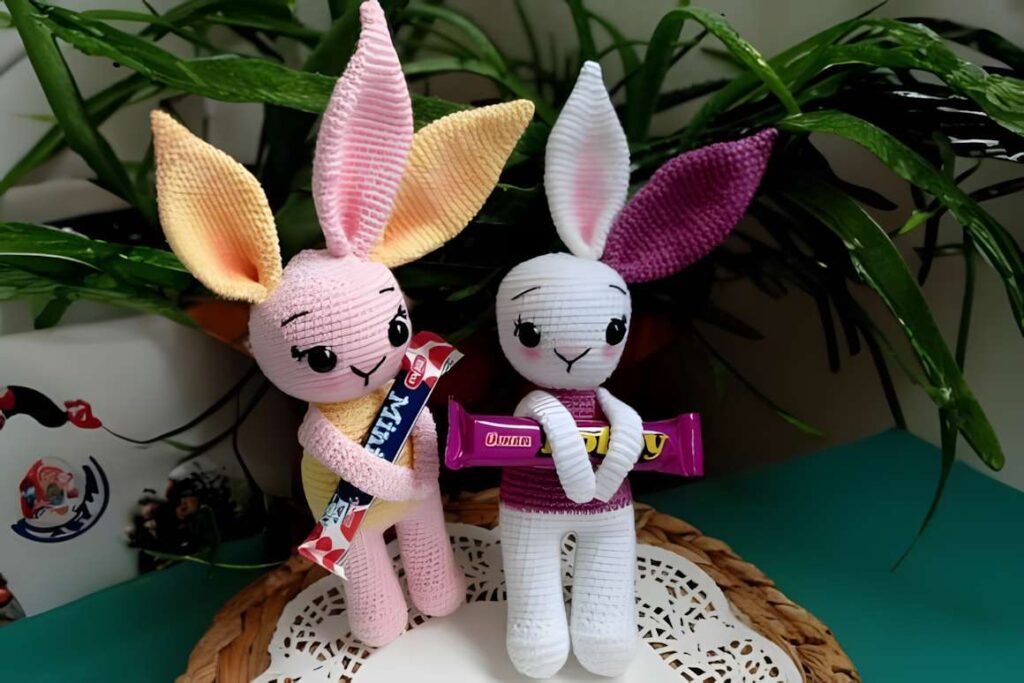 Amigurumi crochet patterns featuring cute bunny characters for spring and Easter.