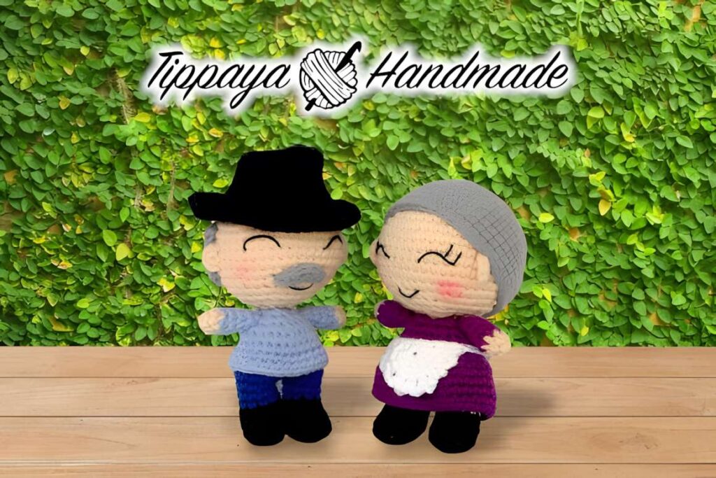 Amigurumi crochet patterns featuring Valentine-themed characters.